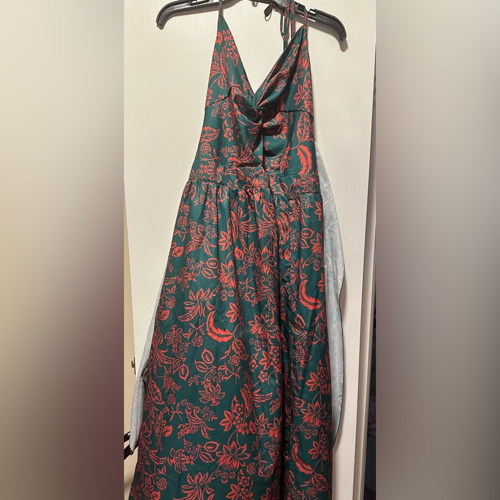 Plus Floral Print Twist Split Thigh Dress - never worn 4xl (20)